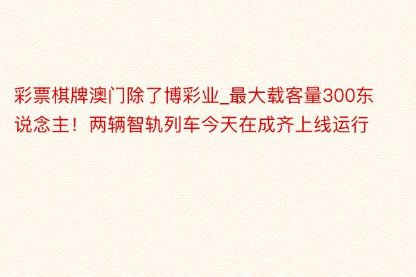 彩票棋牌澳门除了博彩业_最大载客量300东说念主！两辆智轨列车今天在成齐上线运行